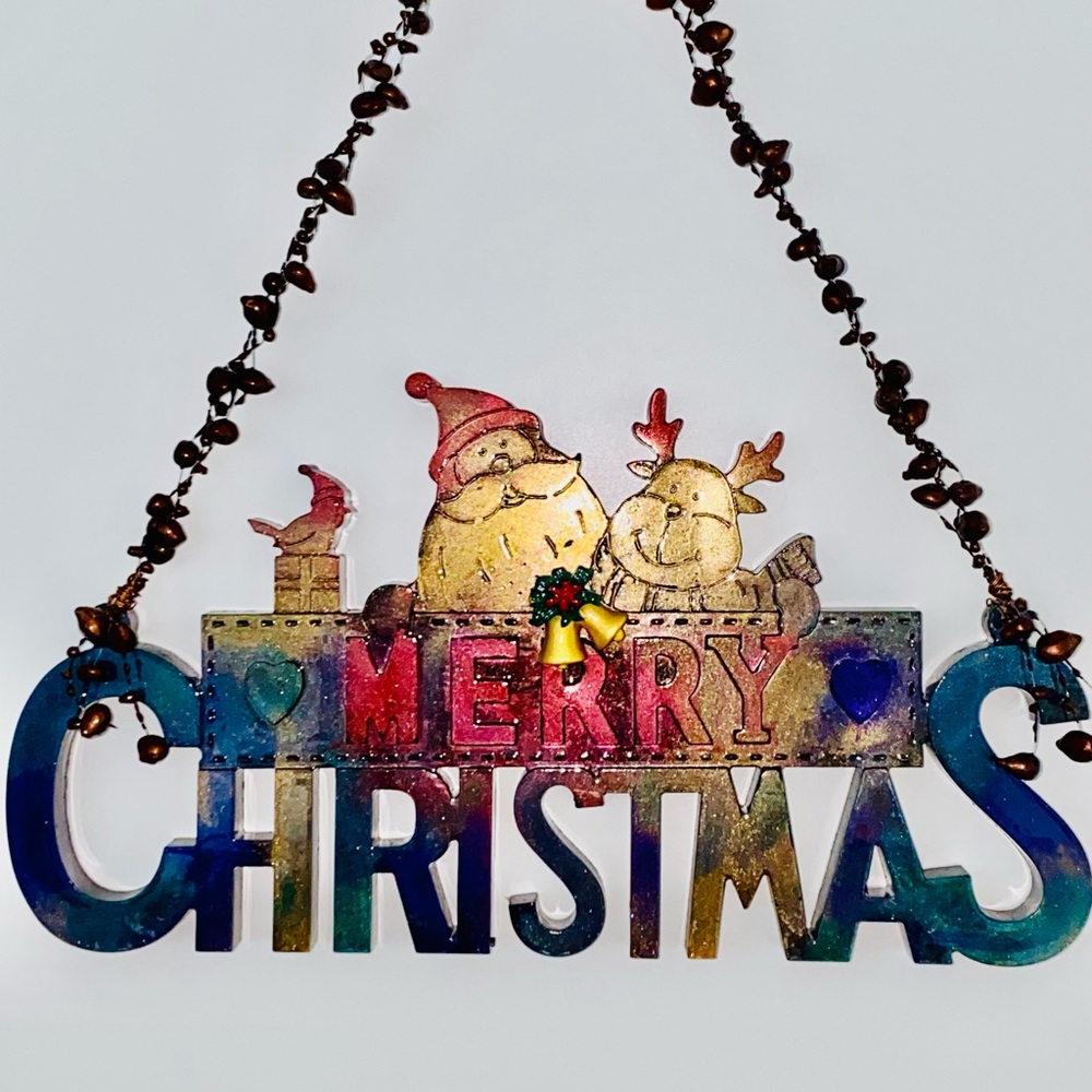 Colorful Merry Christmas Hanging Sign